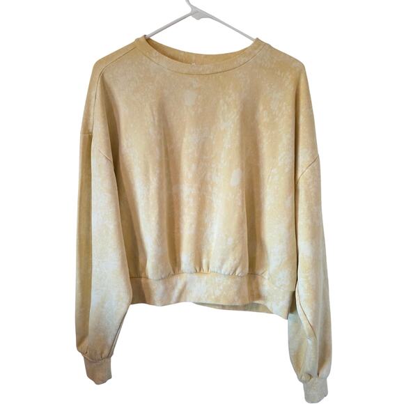 Daily Practice Oh So Good Tie Dye Oversized Crop  Sweatshirt Medium Yellow - Picture 2 of 4